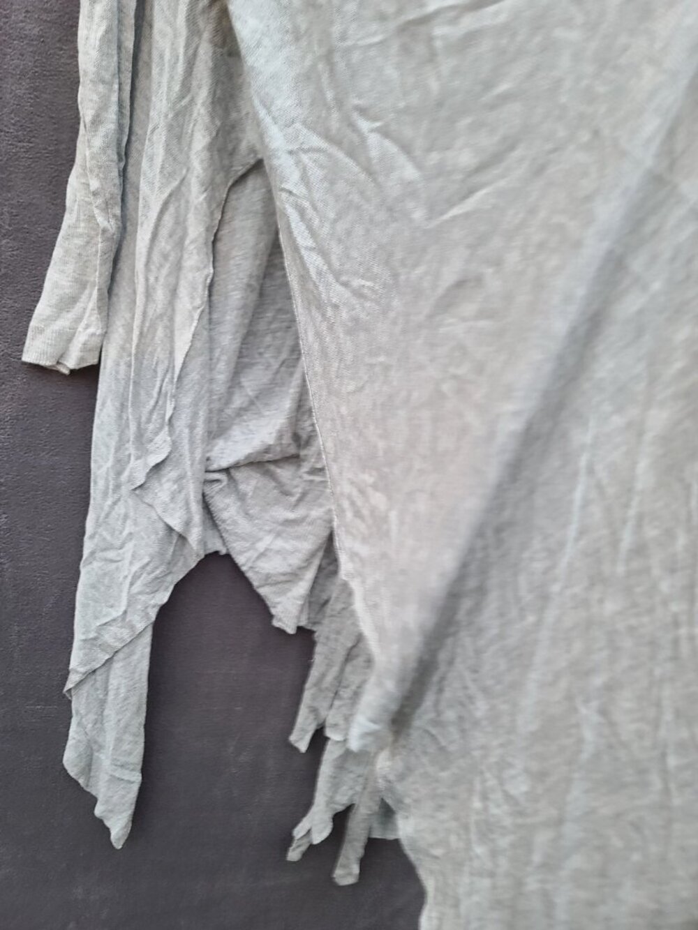 Free People Pleated Tie Front Cardigan LS Sweater S Gray Boho Soft Airy NWOT - Picture 6 of 13